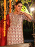 Janasya Women's Cream Georgette Yoke Zari Embroidered Ajarakh Printed Straight Kurta Set